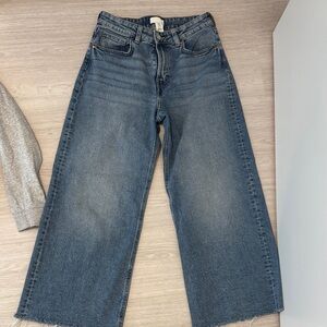H&M Blue Flare Wide-Leg Jeans